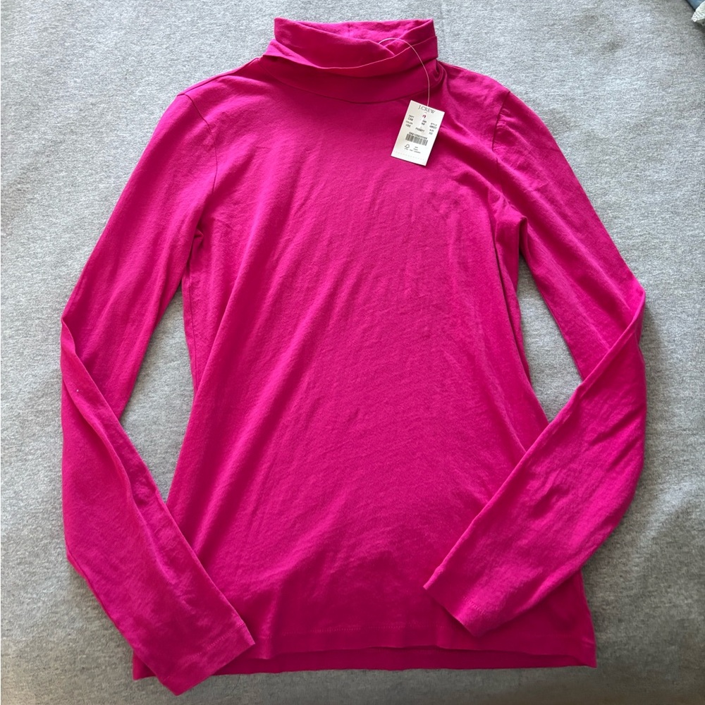 J. Crew Fuchsia Turtleneck Top